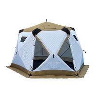 Tienda de Sauna Exterior para 3-4 Personas, Tela Oxford 210D con Aislamiento Térmico e Impermeable para Pesca en Hielo