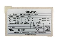 1FK70225AK711HG2 1FK7022-5AK71-1HG2 Simotics s Moteur servo synchrone avec encodeur - Emballage d'origine