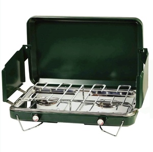 Estufa de gas portátil para acampar al aire libre, 2 quemadores, barbacoa plegable, canotaje, fábrica de cocina, venta al por mayor - Product Image 4
