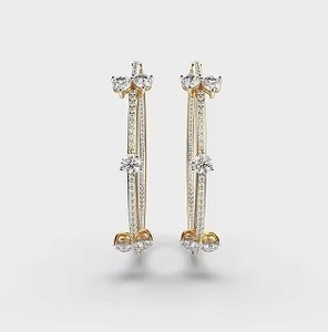 Boucles d'oreilles en diamant de forme ronde de bijoux fins à forte demande pour l'exportation de cadeaux de mariage dans le monde entier depuis la fabrication indienne - Product Image 5