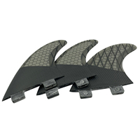 Ailerons de surf en fibre de carbone gris double languette en gros, ailerons de surf G3 Tri-set