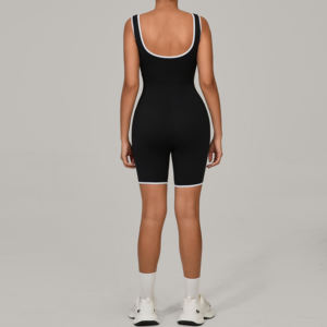 Combinaison de sport sans manches à double couche pour femme, écologique, séchage rapide, col rond, extensible dans quatre directions, respirante, pour la gym - Product Image 6