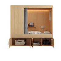 2025 nouveau Design élégant taille double couche Capsule lit en bois massif avec armoire sous le lit pour un usage domestique dortoir de jeunes
