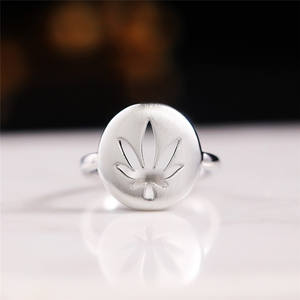 Anello in Argento F1246, Argento Sterling 925, Design Minimalista con Motivo Vegetale, Gioiello Unisex - Product Image 3