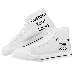 Zapatillas de lona blancas con logotipo personalizado, transpirables, con cordones, unisex, para streetwear. - Product Image 2