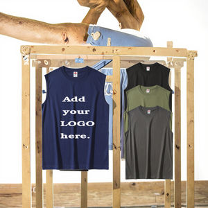 <span class=keywords><strong>Camiseta</strong></span> sin mangas acanalada de algodón al por mayor para <span class=keywords><strong>hombre</strong></span> <span class=keywords><strong>Camiseta</strong></span> deportiva a prueba de sudor para culturismo <span class=keywords><strong>camiseta</strong></span> lavada con bordado a máquina - Product Image 2