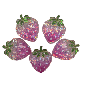 100 pièces de cabochons lumineux en résine, motif <span class=keywords><strong>fraise</strong></span>, peints à la main, à dos plat, pour scrapbooking, accessoires pour épingles à cheveux DIY, décoration intérieure et artisanat - Product Image 3