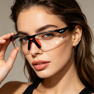 WELTA ANSI Z87.1 CE EN16321 Anti Scratch Clear PC <b>Lens</b> Protective Working Industrial Construction Safety Glasses - Product Image 3