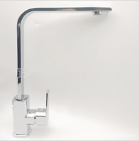 Robinet en zinc pour lavabo de salle de bain et évier de cuisine, à tube carré plat, mélangeur eau chaude et froide, en alliage de zinc