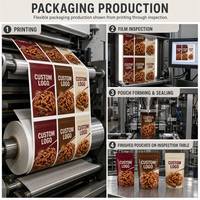 Sachet Doypack personnalisé imprimé pour noix épicées, avec fermeture éclair, emballage alimentaire stratifié de qualité alimentaire