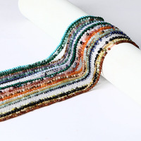 Perles rondes facettées en pierres précieuses naturelles de couleurs mélangées, petites pierres, perles en vrac, brin semi-finie pour bracelet, collier, bijoux DIY