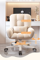 Chaise de bureau ergonomique avec accoudoirs relevables, chaise de bureau pivotante avec dossier, chaise d'ordinateur confortable et table