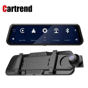2022 Hot Selling 2K FULL HD Dual Lens Mirror Dash Cam Car DVR Wireless Carplay Interface Android Auto Rearview Driving Recorder