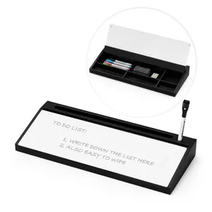Черная бамбуковая деревянная настольная доска для сухого стирания Ipad подставка для телефона канцелярские принадлежности органайзер для хранения с ящиком для аксессуаров