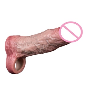 Funda realista para pene, reutilizable, extensor de condón, alargador de pene, retrasa la eyaculación, funda vibradora para pene - Product Image 2