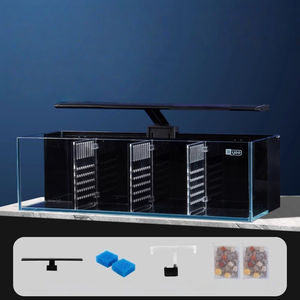 Mini-desktopaquarium Achterfilter Dimbare verlichting Uniek decor Lichtgewicht glas voor op kantoor Thuis Eenvoudig te installeren Ruimtebesparend - Product Image 6