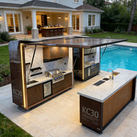 Cuisine mobile résistante aux intempéries en plein air, barbecue en acier inoxydable pour les événements de jardin et de patio