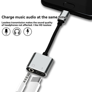 Adaptador de conector 2 en 1 de 3,5mm, tipo <span class=keywords><strong>C</strong></span>, convertidor de Audio para auriculares AUX, para teléfonos móviles, Cable divisor de WiFi óptico para el cable, 2 en 1 - Product Image 6
