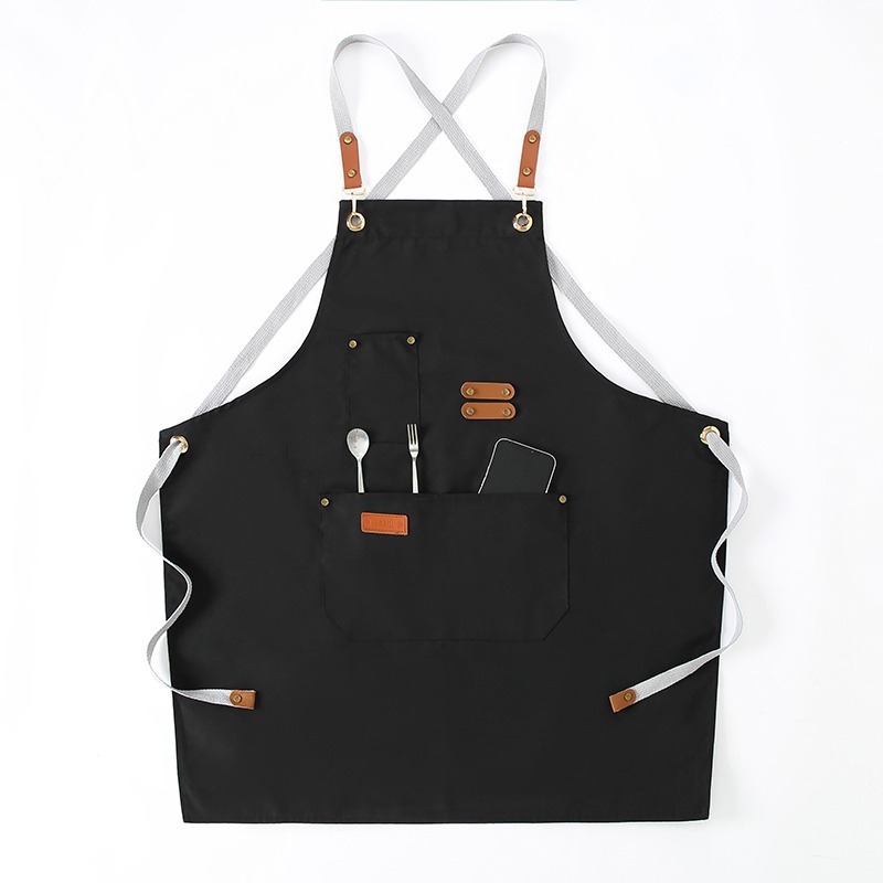 Negro-LK602 Lona gruesa con tiras cruzadas [Bolsillo exterior]