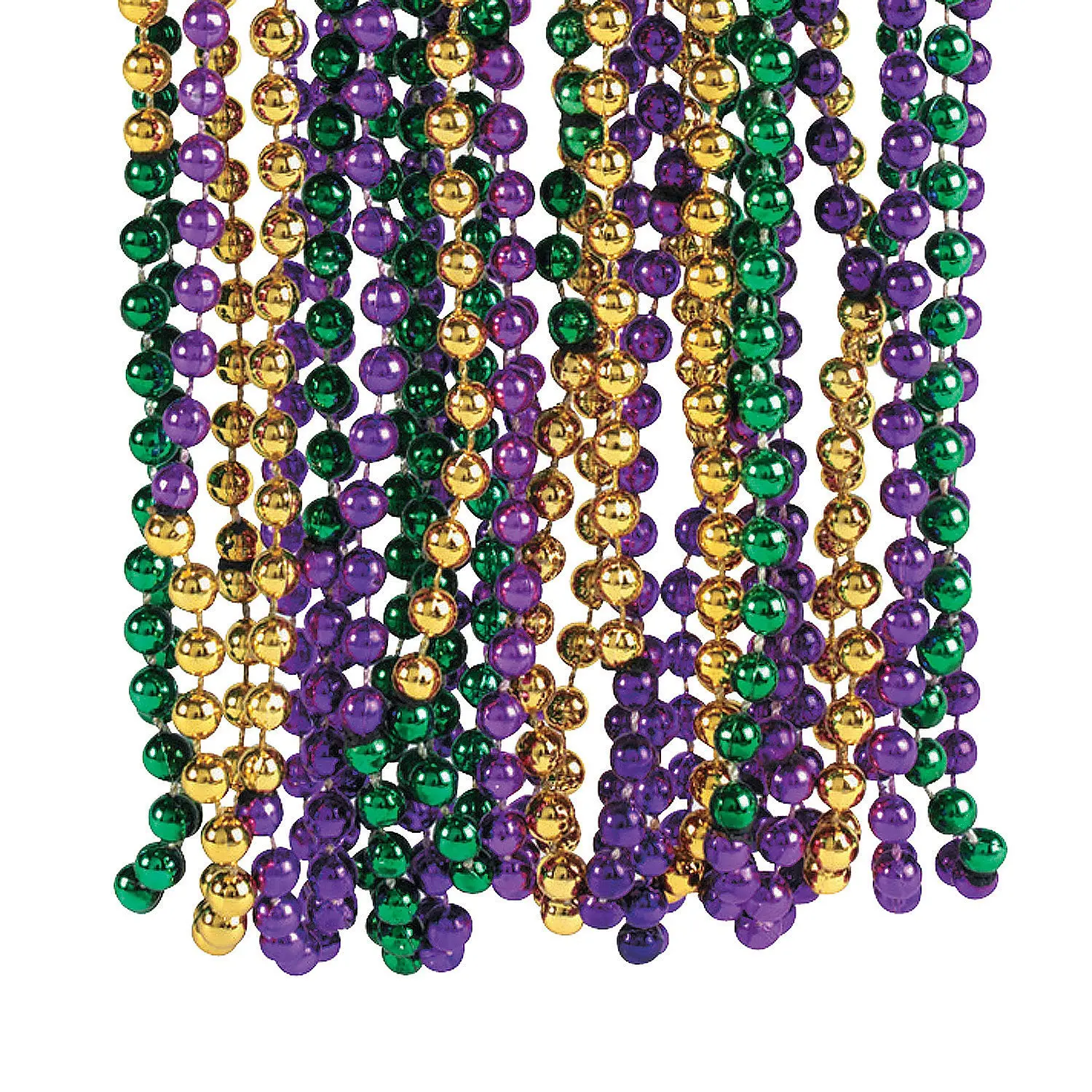 Colliers en perles métalliques, vert, or, violet, pour les maragnes Gras, fête de fin anniversaire