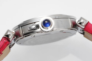 Reloj de Negocios Dorado para Mujer, Esfera con Números Romanos, Detalles de Diamantes, Correa de Cuero, Reloj Mecánico de Lujo Estilo Cartieres - Product Image 6