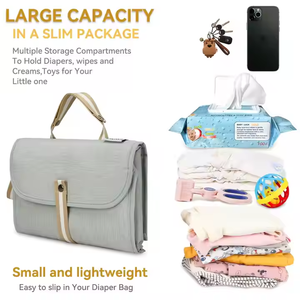 Bolsa de Viaje para Cambiar Pañales de Bebé con Bolsillo para Toallitas, Diseño Inteligente, Tapete de Cambio Portátil - Product Image 3