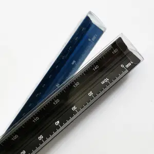 Hot Sale 6 Inch 12 Inch 3-zijdige Metrische Aluminium Architectonische Schaal Driehoek Liniaal