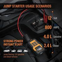 Arrancador de Baterías Profesional para Automóviles y Lector de Códigos OBD 800A, Arrancador de Emergencia con Diagnóstico de Fallas del Motor para Reparación de Automóviles