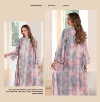 Robe Abaya Islamique pour Femmes Musulmanes, Élégante, en Polyester, pour l'Hiver et l'Automne, pour Mariage