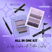 Kit de faux cils en grappe à prix de gros usine, personnalisable avec logo, support de personnalisation pour cils DIY et étiquettes