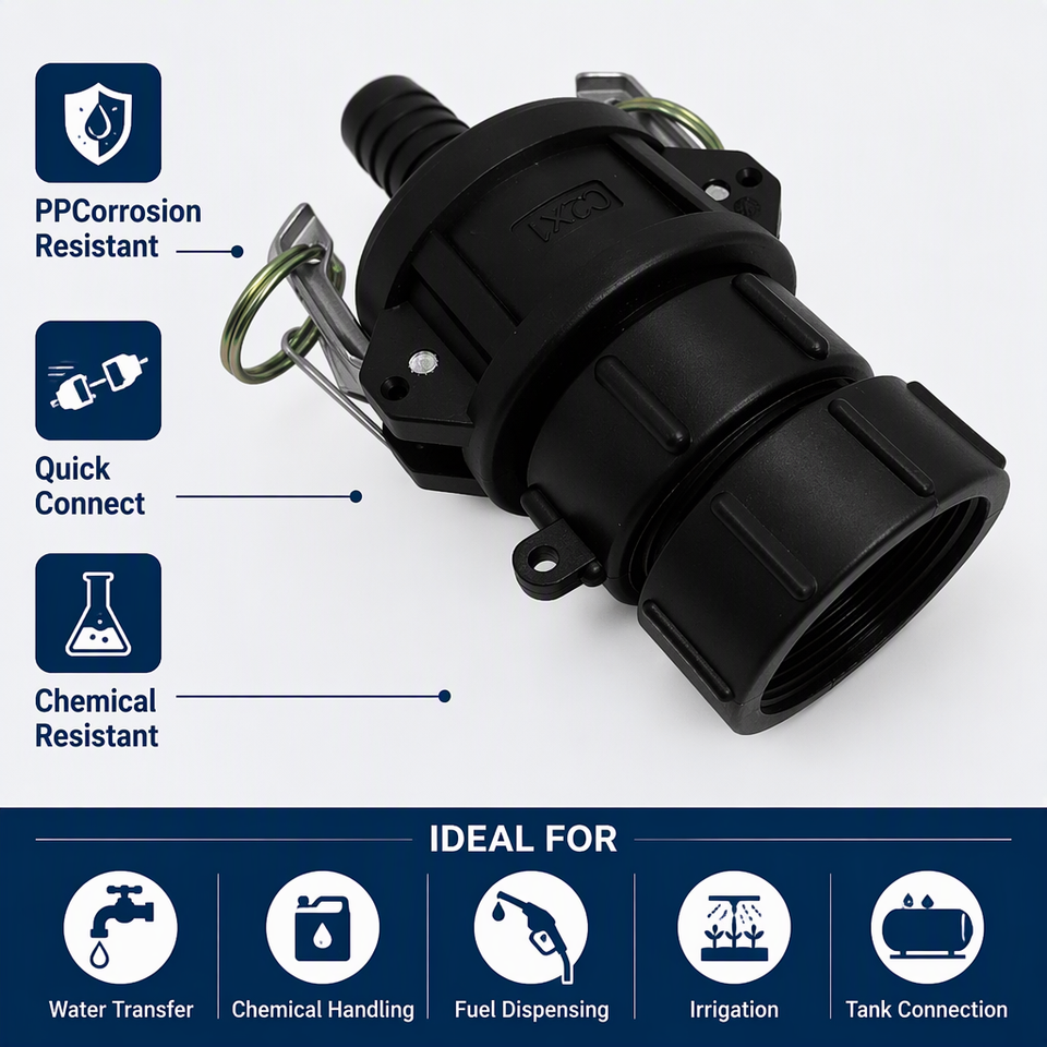Thread For Coupler PP Camlock Coupling Type A Female Cam x Male Thread for Water Chemical ...