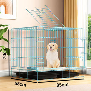 Cage d'élevage en fer classique Offre Spéciale pour animaux de compagnie Cage pour chien à double porte simple fermeture à bouton motif solide plateau en plastique amélioré - Product Image 5