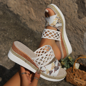 2025 New Arrival Women's <b>Wedge</b> Ankle Strap Waterproof Height Increasing PU Upper Rubber Outsole <b>Platform</b> Sole Casual Summer sand - Product Image 4