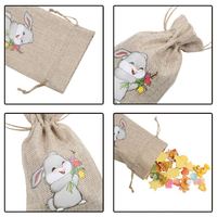 Cadeau de Noël Sac en jute Sacs de Noël Père Noël Sac de cadeaux avec cordon Pochette d'emballage cadeau pour bonbons