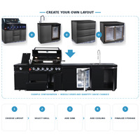 Armoire de cuisine modulaire en acier inoxydable pour extérieur, durable, résistante aux intempéries, design anti-corrosion pour utilisation en extérieur