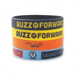 Bracelets en silicone sportifs écologiques et non toxiques personnalisés avec logo et message, options de couleur Pantone, cadeau promotionnel - Product Image 2