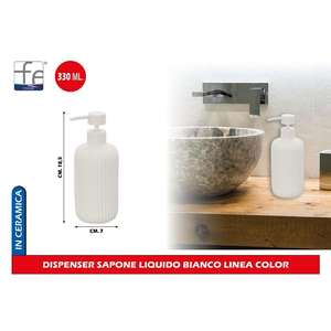 Distributeur de savon liquide blanc avec accents de couleur - Product Image 1