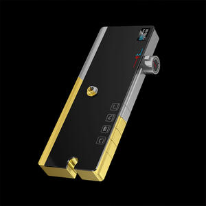 Juego de ducha termostático digital gris bronce personalizado, válvula mezcladora de teclas de piano de cobre, accesorio de baño moderno - Product Image 1