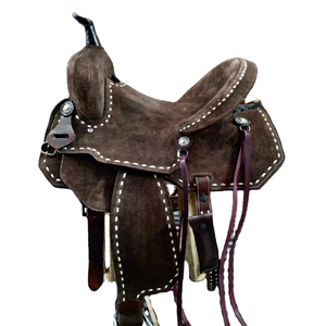 Selle de cheval en cuir occidental artisanale de haute qualité |   Équipement d'équitation en fibre de verre de la marque ROYAL INTERNATIONAL - Product Image 1
