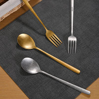 Cuillères, fourchettes et baguettes vintage en acier inoxydable, style industriel, cuillères et fourchettes rétro, baguettes carrées antiques pour restaurant