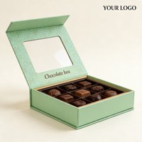 Boîte cadeau de pâtisserie en gros avec fenêtre transparente, chocolats aux noix, boîte magnétique, chocolats, boîte à fermeture magnétique