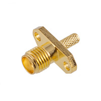 Conector Coaxial RF RG316 SMA Hembra con Brida de 2 Orificios para Panel, Compatible con RG316, RG174, LMR100, de Cobre