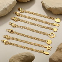 Chaîne d'extension étanche en acier inoxydable plaqué or 18 carats avec fermoir mousqueton pour colliers et bracelets, composants de bijoux DIY