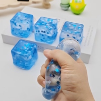 Pelota Antiestrés de Goma con Forma de Cubo de Hielo Azul, Juguete Sensorial con Material de PU para Aliviar la Ansiedad, Unisex, Mayores de 14 Años