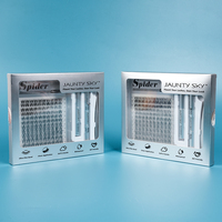 Kit d'extension de cils DIY avec applicateur, étui argenté, cils en grappe personnalisés, prix d'usine