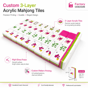 Juego de Mahjong Acrílico con Diseño Floral Romántico Personalizado, Regalo para Amantes del Mahjong - Product Image 6