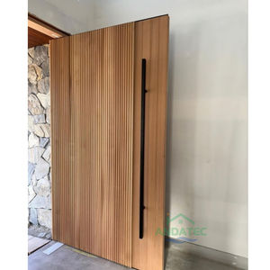 Porte d'entrée pivotante en <span class=keywords><strong>bois</strong></span> de cerisier massif, résistante, avec finition mate et impostes en verre - Product Image 3