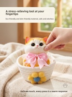 Jouet en silicone à presser - Doux, à récupération lente, anti-stress, en forme de cochon bouffant - Design mignon de chat de compagnie, boîte cadeau, cadeau de Noël