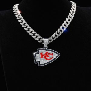 Kalung Hiphop Fashion Baru Grosir, Liontin Rugby 32, Kalung Gantung Kansas City Chiefs, Kalung Kejuaraan, Hadiah Terbaik untuk Penggemar - Product Image 3