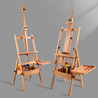 Chevalet d'artiste réglable en bois de hêtre professionnel pour croquis peinture à l'huile chevalets en bois de studio robustes de luxe